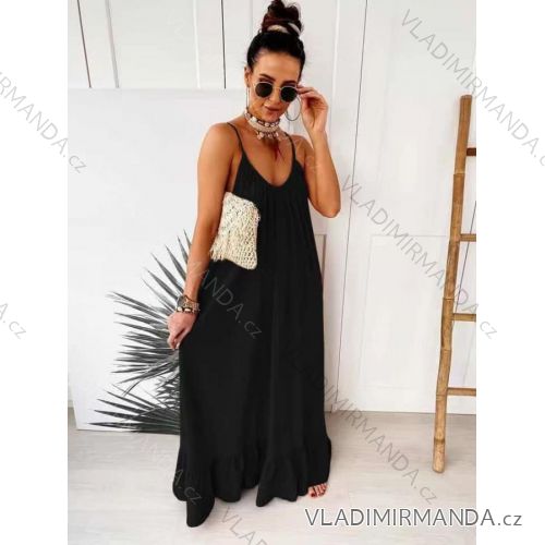 Šaty dlouhé letní na ramínka dámské (S/M ONE SIZE) ITALSKÁ MÓDA IMD22575
