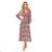 378-1 Chiffon midi dress - brown boho pattern
