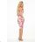379-2 BOYKA Fitted dress with an envelope neckline - pink large flowers