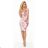 379-2 BOYKA Fitted dress with an envelope neckline - pink large flowers