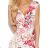 379-2 BOYKA Fitted dress with an envelope neckline - pink large flowers