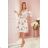 286-4 SANDY Flared shirt dress - white and gold circles