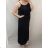 Šaty dlhé letné na ramienka dámske (S/M ONE SIZE) TALIANSKA MÓDA IM422395/DR S/M čierna