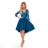 210-14 NICOLLE - dress with longer back with lace neckline - sea ​​color