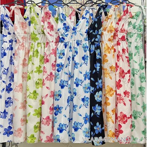 Šaty dlouhé letní bez rukávu dámské (S/M ONE SIZE) ITALSKÁ MÓDA IMWB22037