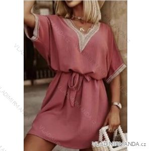 Šaty letné krátky rukáv dámske (S/M ONE SIZE) TALIANSKA MÓDA IMWB22039