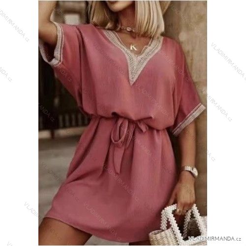 Šaty letné krátky rukáv dámske (S/M ONE SIZE) TALIANSKA MÓDA IMWB22039