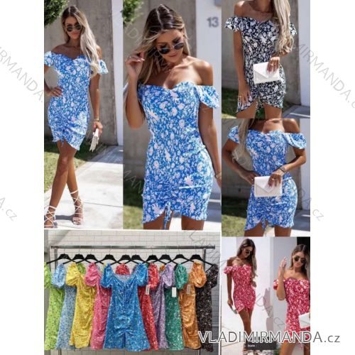 Šaty letní carmen dámské (S/M ONE SIZE) ITALSKÁ MÓDA IMWOP22OP0335