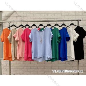 Tunika letní s přívěškem krátký rukáv dámská (S/M ONE SIZE) ITALSKÁ MÓDA IMWOP22OP0383