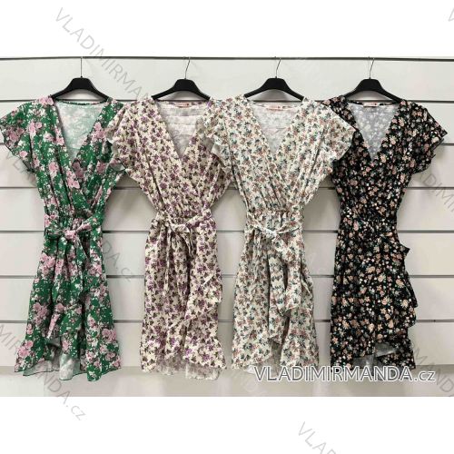 Women's Short Sleeve Summer Dress (S / M ONE SIZE) ITALIAN FASHION IMWOP22OP0352