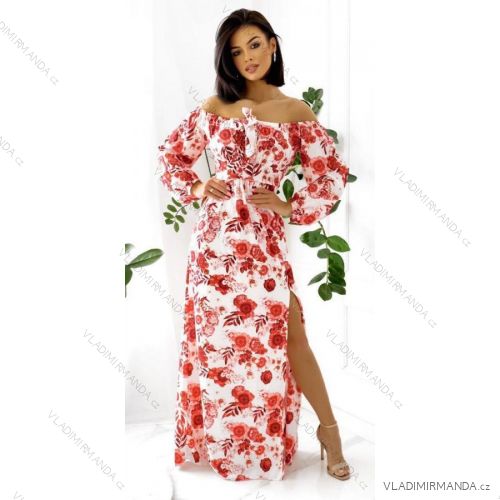 Summer long sleeve flowered women's dress (UNI S / L) ITALIAN FASHION IMK20150