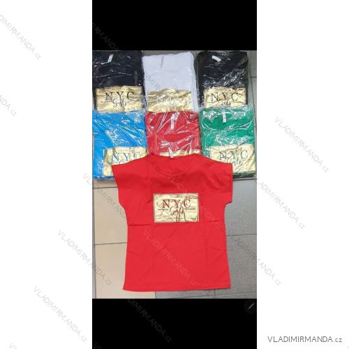 Tričko krátký rukáv dámské nadrozměr (2XL-4XL) TURECKÁ MÓDA TMWG22GYA0641
