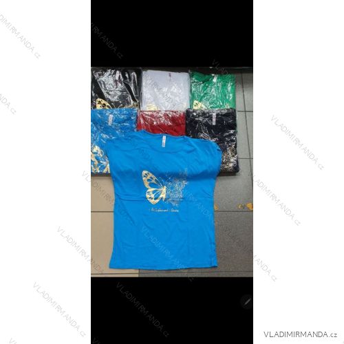 Tričko krátký rukáv dámské nadrozměr (2XL-4XL) TURECKÁ MÓDA TMWG22GYA0626
