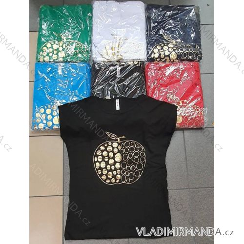 Tričko krátký rukáv dámské (M-XL) TURECKÁ MÓDA TMWG22GYA0605