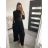 Nohavice elegantné skladané dámske (S/M/L ONE SIZE) TALIANSKA MÓDA IMD22521/DR S/M čierna