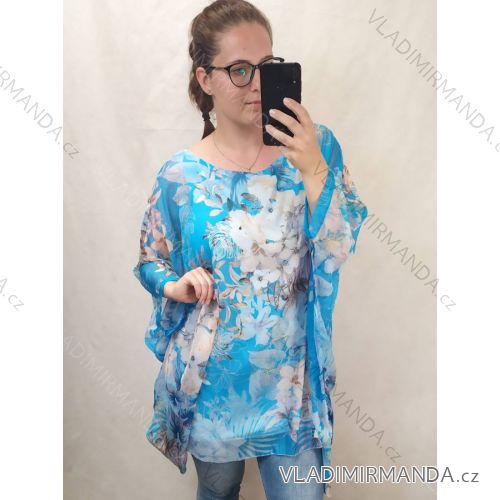 Tunika krátký rukáv dámská nadrozměr (XL/2XL/3XL ONE SIZE) ITALSKÁ MÓDA IM422397/DR