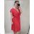 Šaty elegantní krátký rukáv dámské nadrozměr (XL/2XL ONE SIZE) ITALSKÁ MÓDA IM422CLARIS/DRčervená