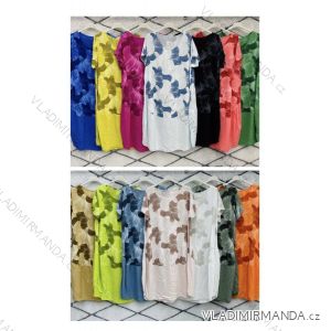 Šaty letní volnočasové krátký rukáv dámské nadrozměr (L/XL ONE SIZE) ITALSKÁ MÓDA IMWD222691