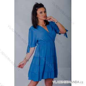 Šaty letní krátký rukáv dámské (S/M/L/XL ONE SIZE) ITALSKÁ MÓDA IMLI22022