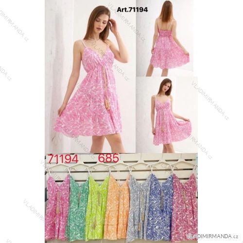 Šaty letní na ramínka dámské (S/M ONE SIZE) ITALSKÁ MÓDA IMPLS229027