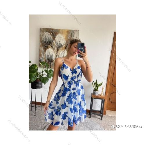 Šaty letní na ramínka dámské (S/M ONE SIZE) ITALSKÁ MÓDA IMPBB22B21841