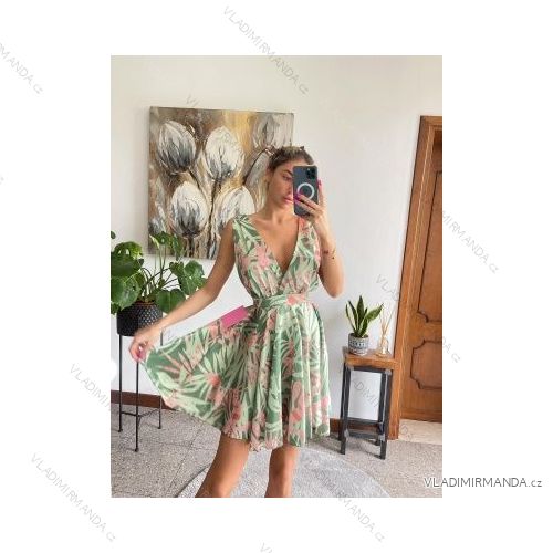 Šaty letné bez rukávov dámske (S/M ONE SIZE) TALIANSKA MÓDA IMPBB22B22654