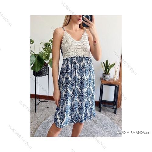 Šaty letné na ramienka dámske (S/M ONE SIZE) TALIANSKA MÓDA IMPBB2224098k