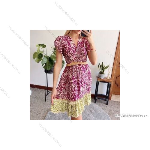 Šaty letní na ramínka dámské (S/M ONE SIZE) ITALSKÁ MÓDA IMPBB22B21841