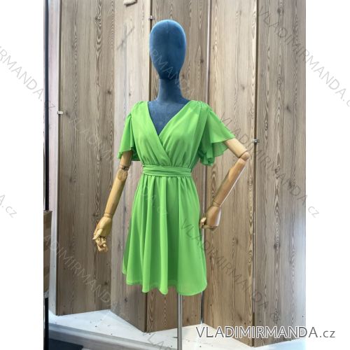 Women's Short Sleeve Summer Dress (S / M ONE SIZE) ITALIAN FASHION IMPDY22MDUE22162