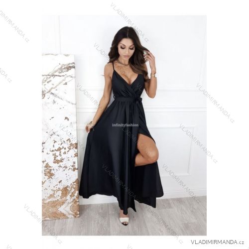 Šaty letné dlhé na ramienka dámske (S/M ONE SIZE) TALIANSKA MÓDA IMPDY223SSH51830