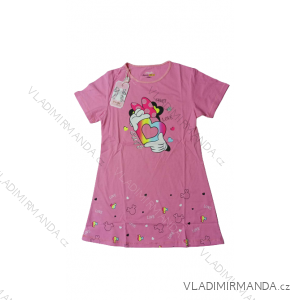 Nočná košeľa krátky rukáv dorast detská dievčenská (116-146) KUGO MN1768
