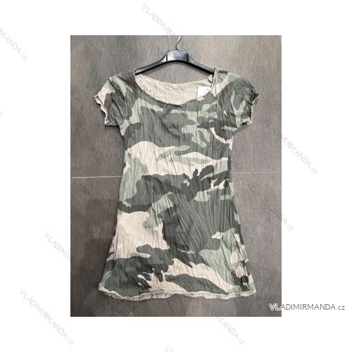 Tričko krátký rukáv dámské maskáč (S/M ONE SIZE) ITALSKÁ MÓDA IMPBR228712