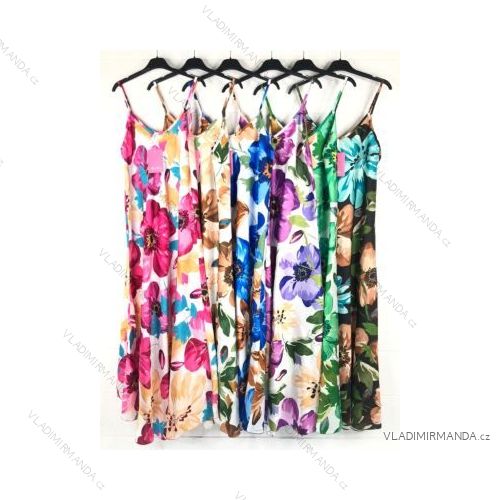 Šaty dlouhé letní na ramínka dámské (S/M ONE SIZE) ITALSKÁ MÓDA IMPBB22S3326