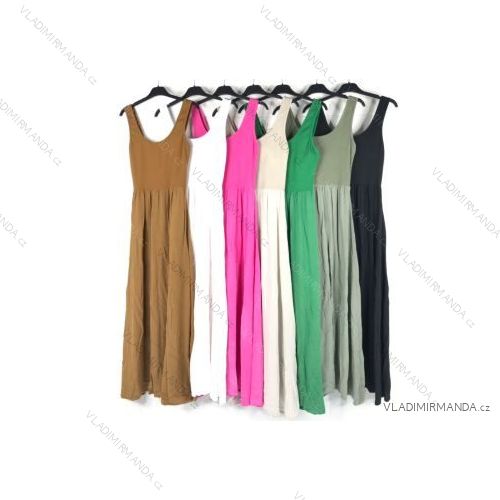 Šaty dlouhé letní na ramínka dámské (S/M ONE SIZE) ITALSKÁ MÓDA IMPBB2230234z