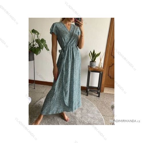 Šaty letné krátky rukáv dámske (S/M ONE SIZE) TALIANSKA MÓDA IMPBB22F12277