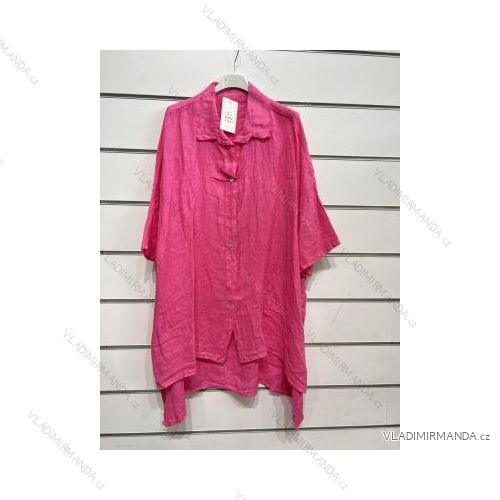 Šaty košilové krátký rukáv dámské (S/M ONE SIZE) ITALSKÁ MÓDA IMPSH2222238