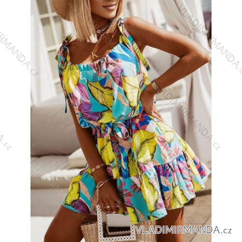 Šaty letní na ramínka dámské  (S/M ONE SIZE) ITALSKÁ MÓDA IMWK222604