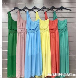 Šaty letní na ramínka dámské  (S/M ONE SIZE) ITALSKÁ MÓDA IMWK222604