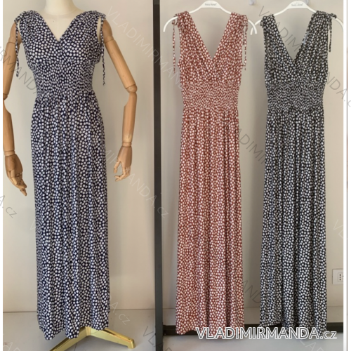 Šaty dlouhé letní bez rukávu dámské (S/M ONE SIZE) INDICKÁ MÓDA IMPEM22FWS56-9