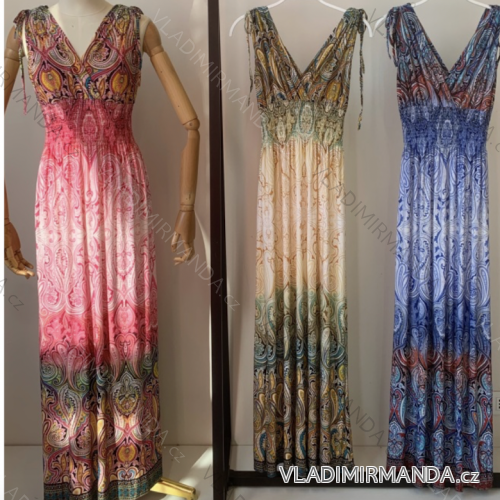 Šaty dlhé letné bez rukávov dámske (S/M ONE SIZE) INDICKÁ MÓDA IMPEM22FWS56-5