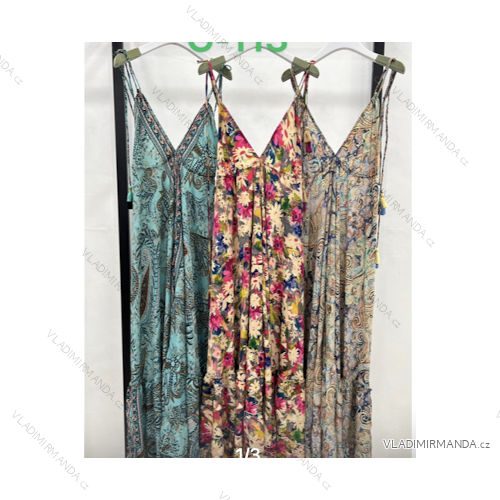 Šaty letní na ramínka dámské (S/M ONE SIZE) INDICKÁ MÓDA IMPEM22G113