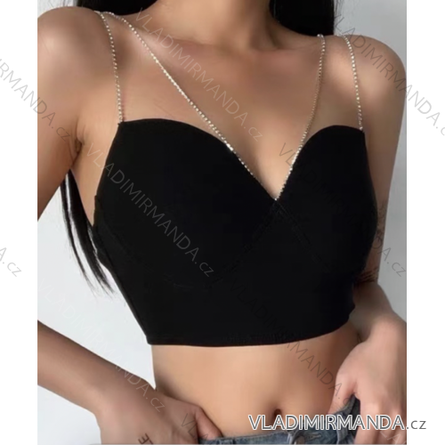 Top letní na ramínka dámské (S/M ONE SIZE) ITALSKÁ MÓDA IMPLS2223613