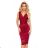 383-2 Lace midi dress with an envelope neckline - Burgundy color