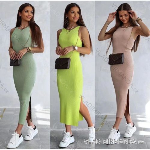 Šaty letní dlouhé na ramínka dámské (S/M ONE SIZE) ITALSKÁ MÓDA IMPDY22LS15705/6091