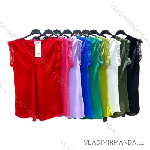 Kurzarm-T-Shirt aus Spitze für Damen (Einheitsgröße S / M) ITALIAN FASHION IMPHD2217355