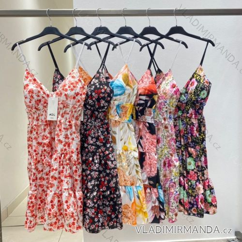 Šaty letní na ramínka dámské (S/M ONE SIZE) ITALSKÁ MÓDA IMPHD2220274