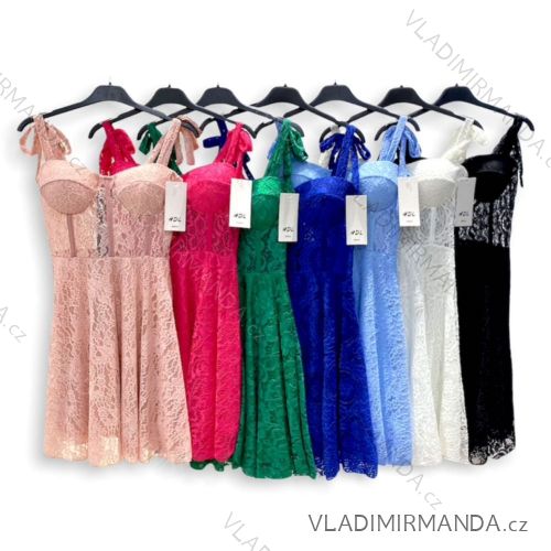 Šaty letné krajkové na ramienka dámske (S/M ONE SIZE) TALIANSKA MÓDA IMPHD2222440