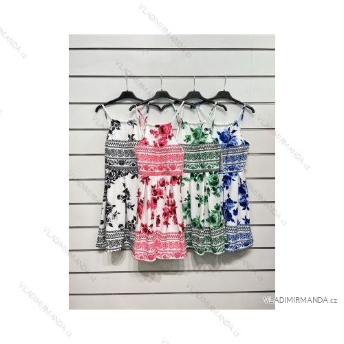 Šaty letní na ramínka dámské (S/M ONE SIZE) ITALSKÁ MÓDA IMPBB22B21841