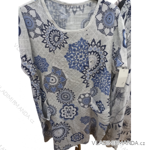 Šaty dlouhé maxi letní krátký rukáv dámská nadrozměr (XL/2XL/3XL ONE SIZE) ITALSKÁ MÓDA IM422745