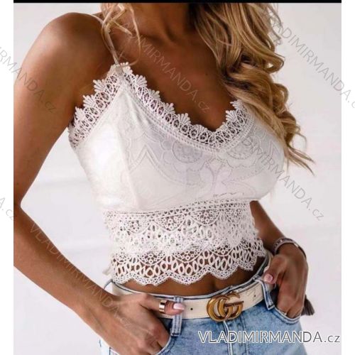 Top/tielko čipkové na ramienka dámske (S/M ONE SIZE) TALIANSKA MÓDA IMPBB229678yx